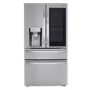 LG - 36-in Wide 29.5 Cu. Ft. 4-Door French Door-in-Door Smart Refrigerator with Craft Ice - Stainless Steel
